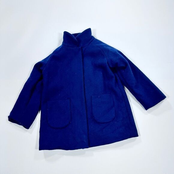 COS navy wool classic winter coat 98 / 104 - Picture 3 of 9